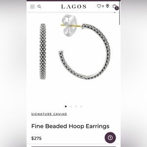 Lagos Caviar beaded hoops 25mm